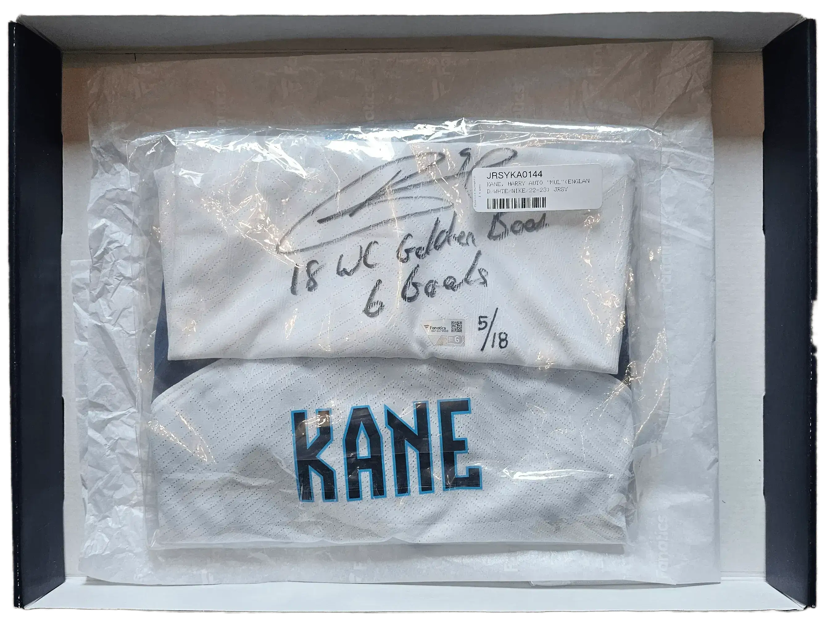 Gesigneerd Harry Kane Engeland 2018 WK Shirt – Golden Boot – Limited Edition | Fanatics