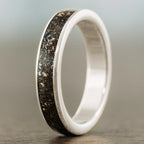 The Stargazer | Men'S Gold Wedding Band with Meteorite & Gold Flakes