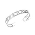 3D name stones bangle silver
