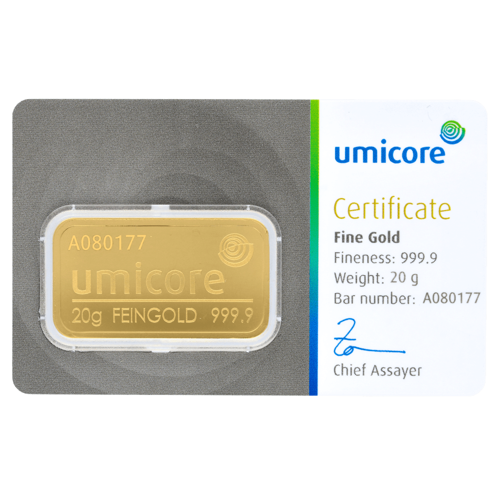 20 Gram Goudbaar Kopen – LBMA Gecertificeerd