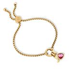 Adjustable Letter &amp; birthstone bracelet gold