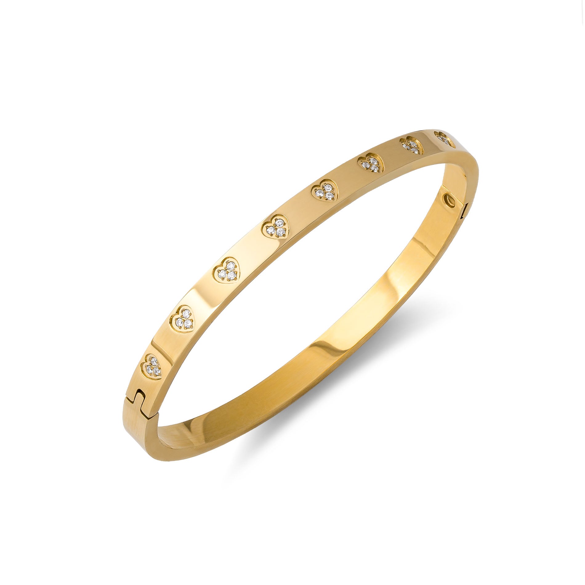 Gouden Armband met Zirconia Hartjes