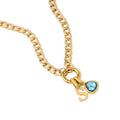 Letter & birthstone necklace gold