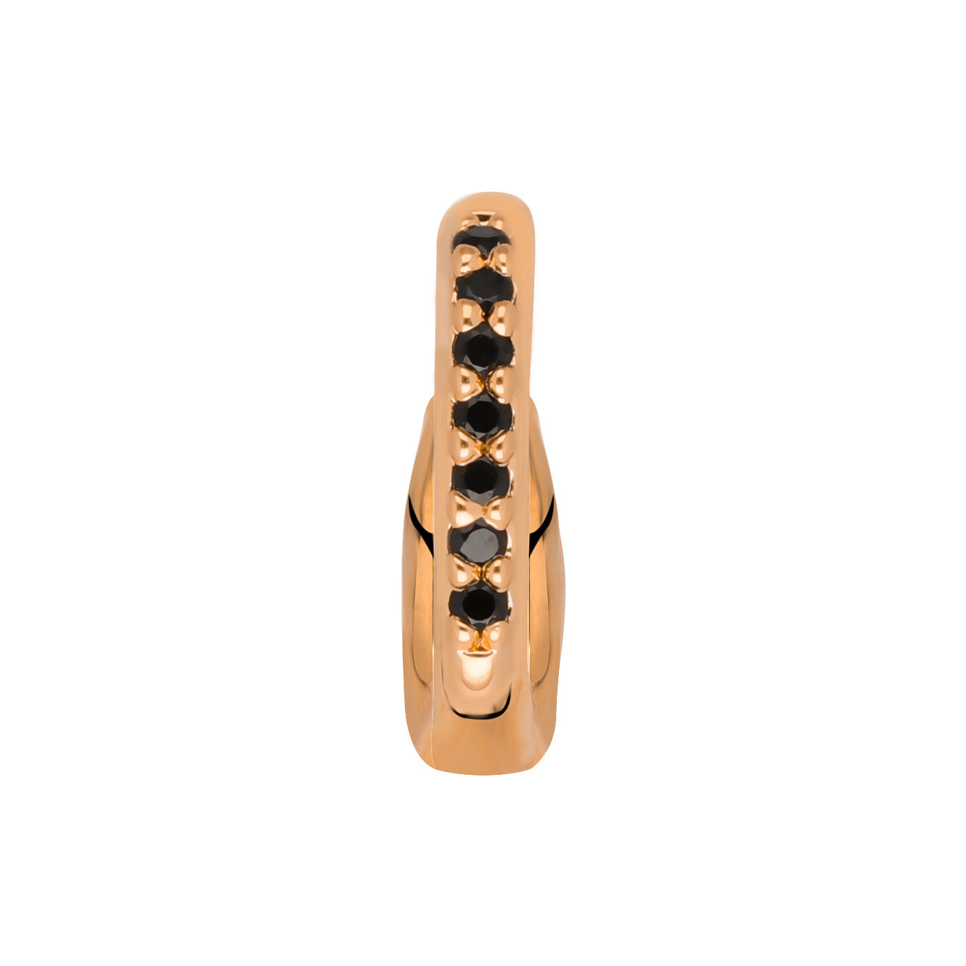 Clip black stones rosé gold