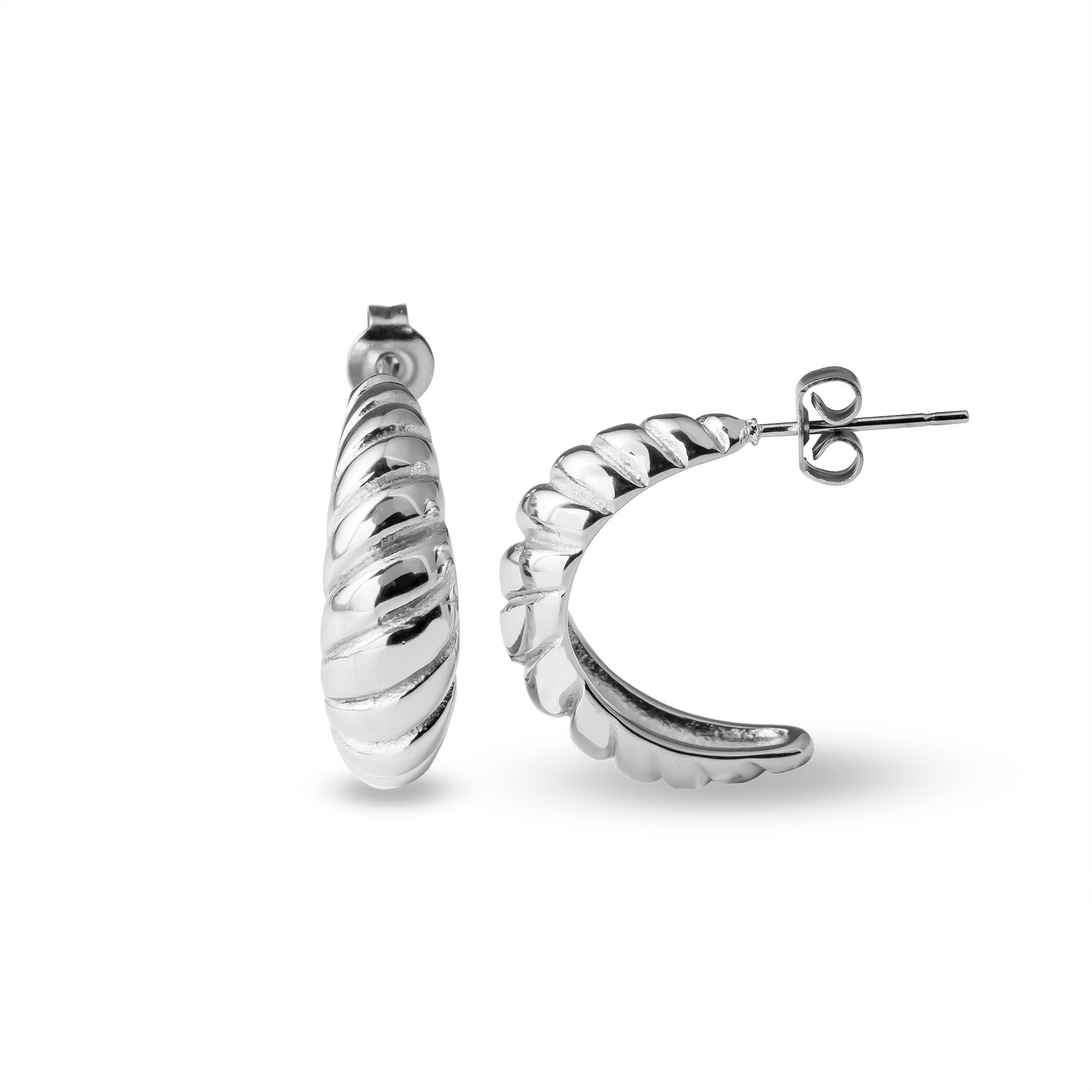 Croissant earring silver