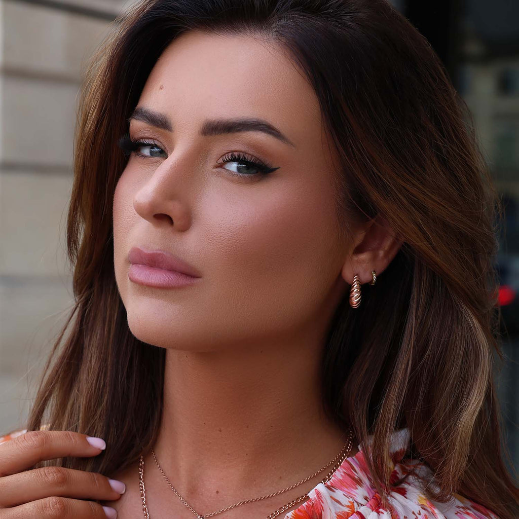 Croissant-Ohrring aus Roségold