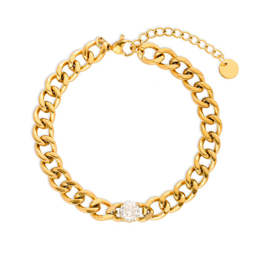 Cuban chain stone gold