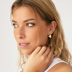 Gouden Oorbellen met Klavertje Steentjes