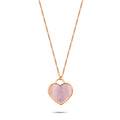 Heart pearl necklace rose gold