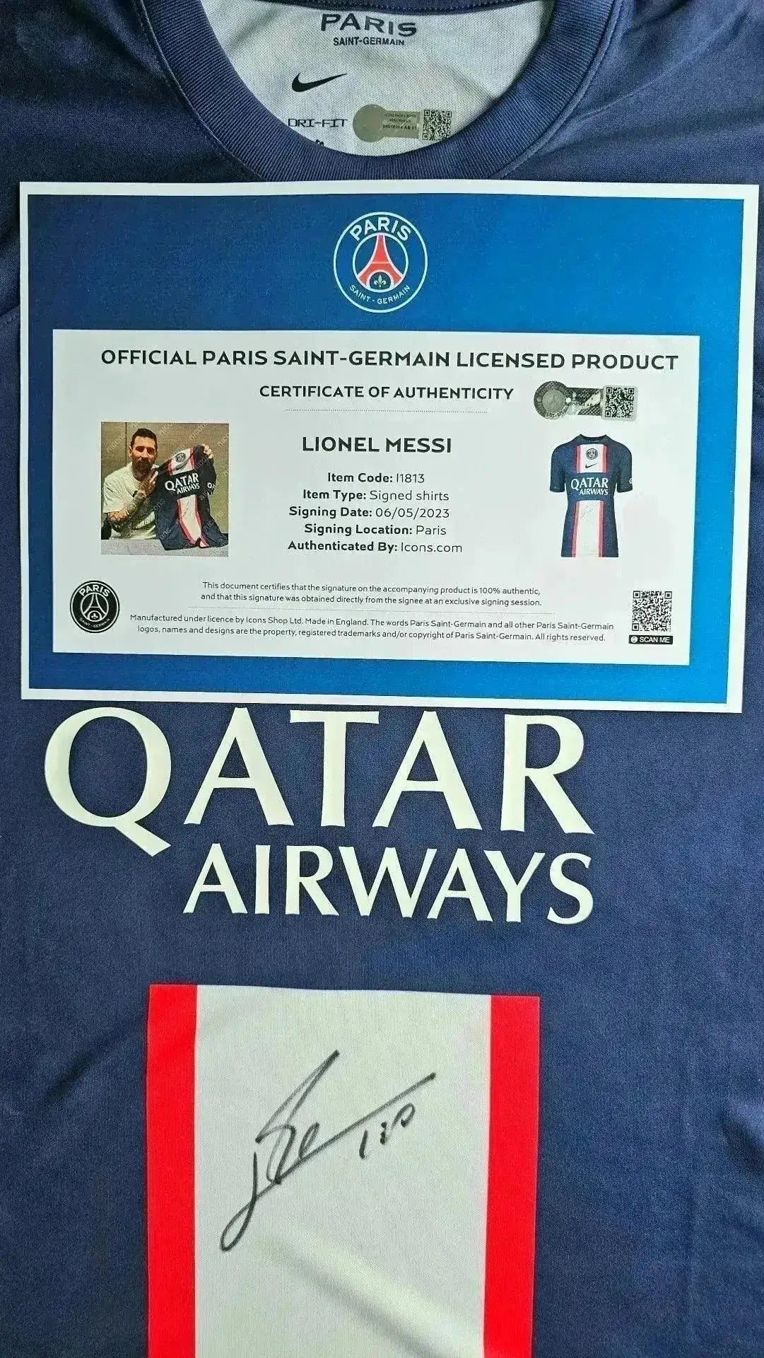 Gesigneerde Lionel Messi PSG 2022-23 laatste seizoen verzegeld | Iconen