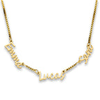 Multi name necklace gold