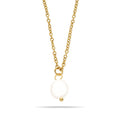 Pearl single necklace gold