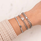 Sparkling hearts silver