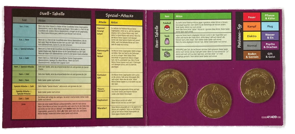Pokémon: Das Münz-Duell Spel Set - Hasbro 2000 (Duitstalig, Compleet)