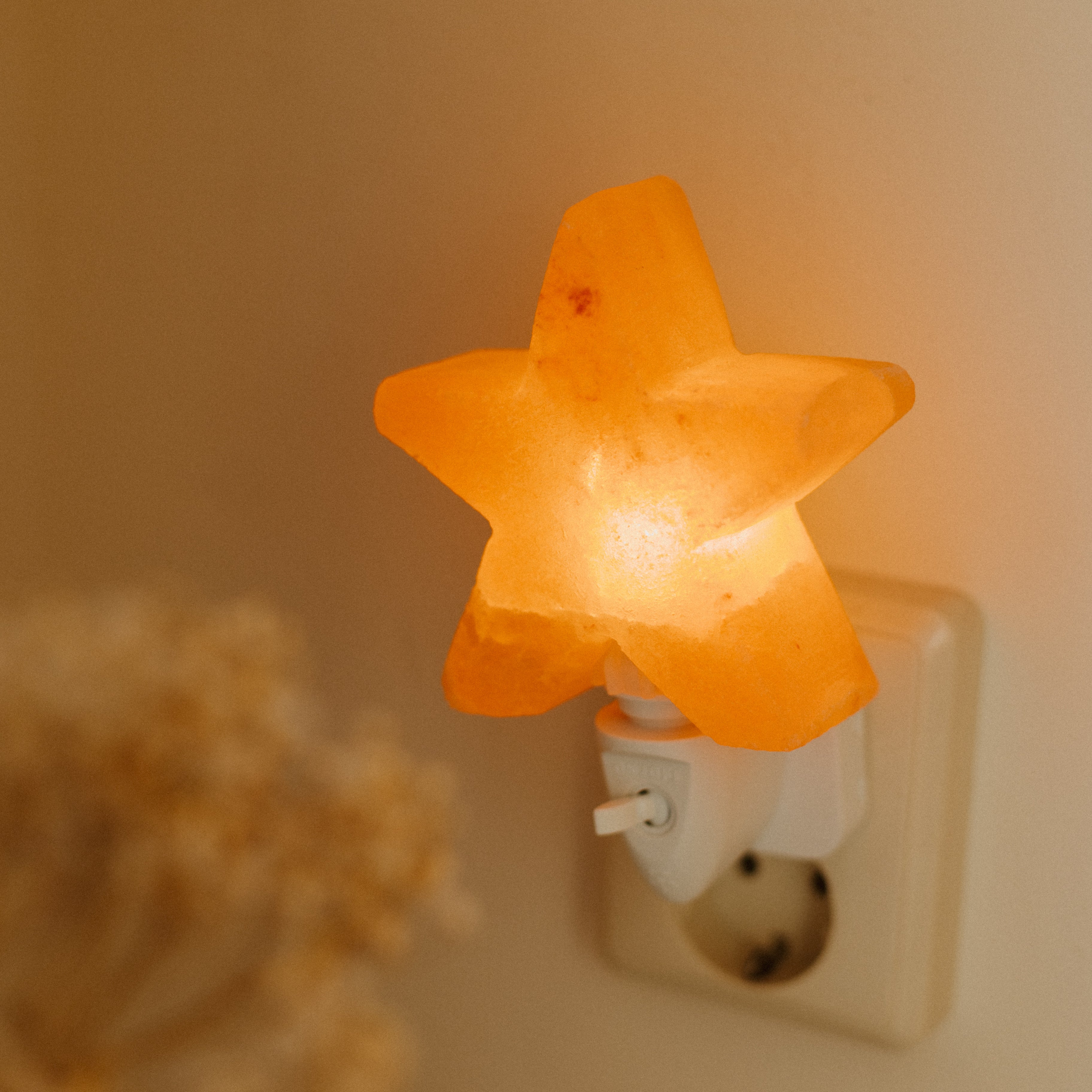 Orange salt stone star night light
